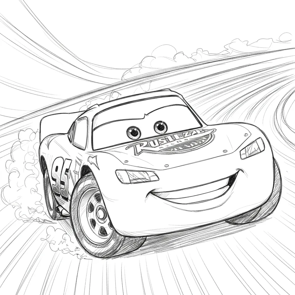 Relâmpago McQueen para colorir — Desenhos incríveis da série Carros