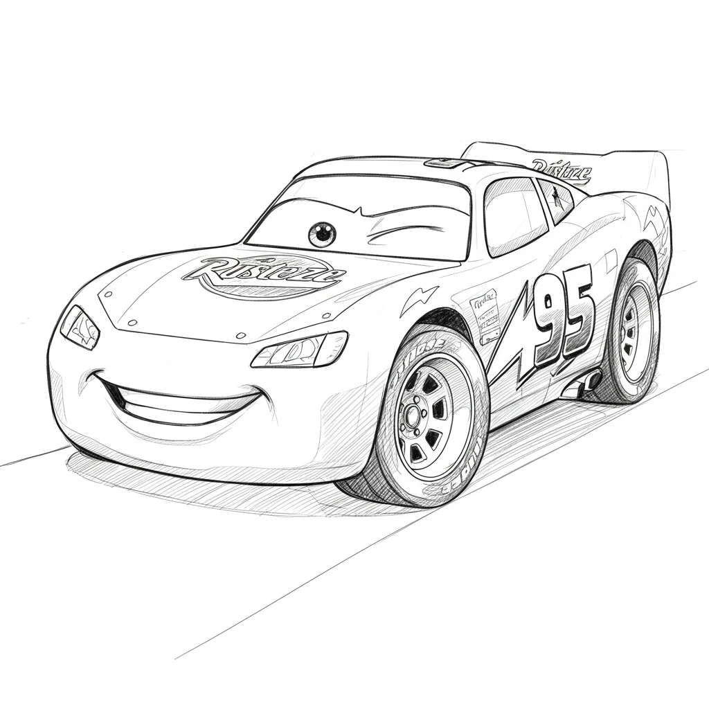 Relâmpago McQueen para colorir — Desenhos incríveis da série Carros