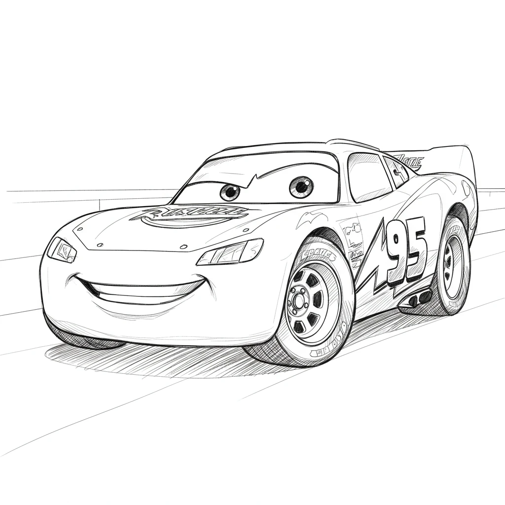Relâmpago McQueen para colorir — Desenhos incríveis da série Carros