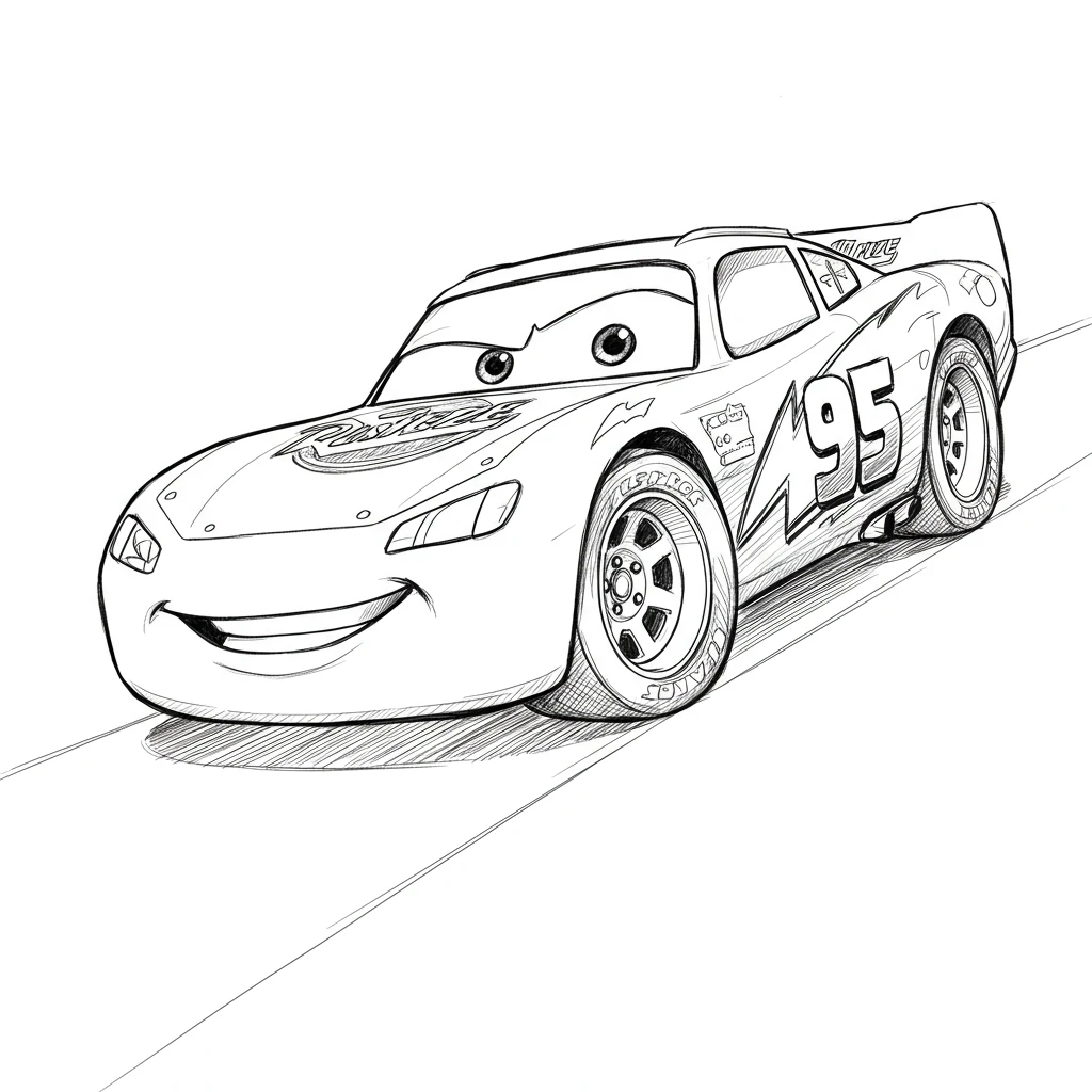 Relâmpago McQueen para colorir — Desenhos incríveis da série Carros