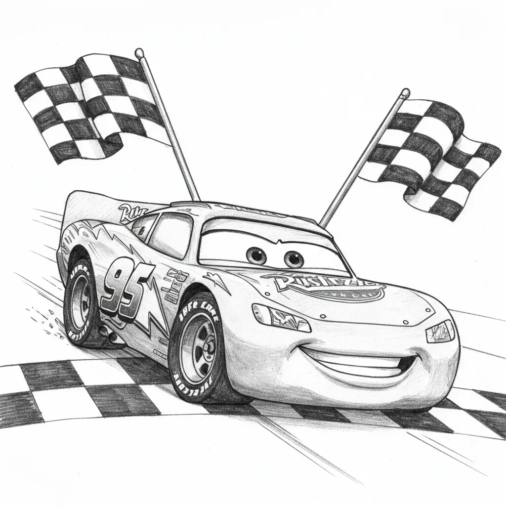 Relâmpago McQueen para colorir — Desenhos incríveis da série Carros