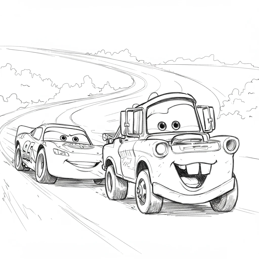 Relâmpago McQueen para colorir — Desenhos incríveis da série Carros