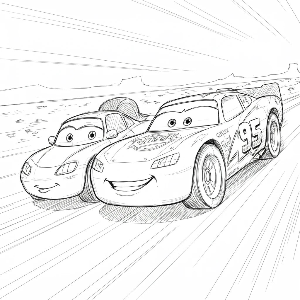 Relâmpago McQueen para colorir — Desenhos incríveis da série Carros