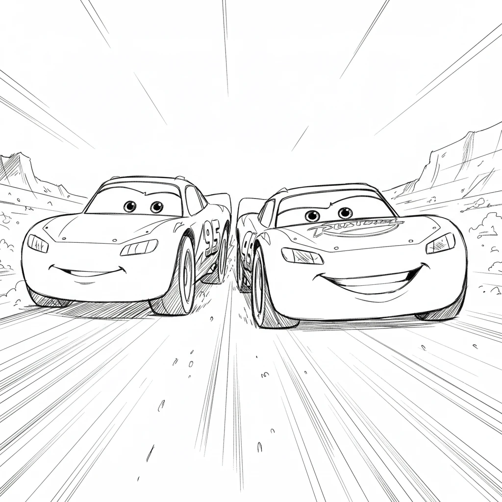 Relâmpago McQueen para colorir — Desenhos incríveis da série Carros