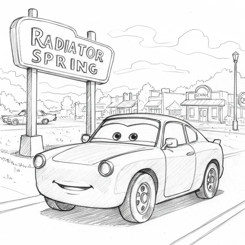 Relâmpago McQueen para colorir — Desenhos incríveis da série Carros