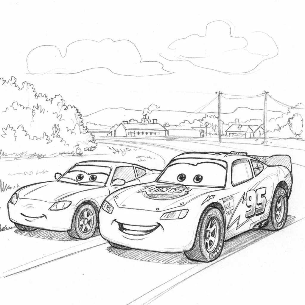 Relâmpago McQueen para colorir — Desenhos incríveis da série Carros