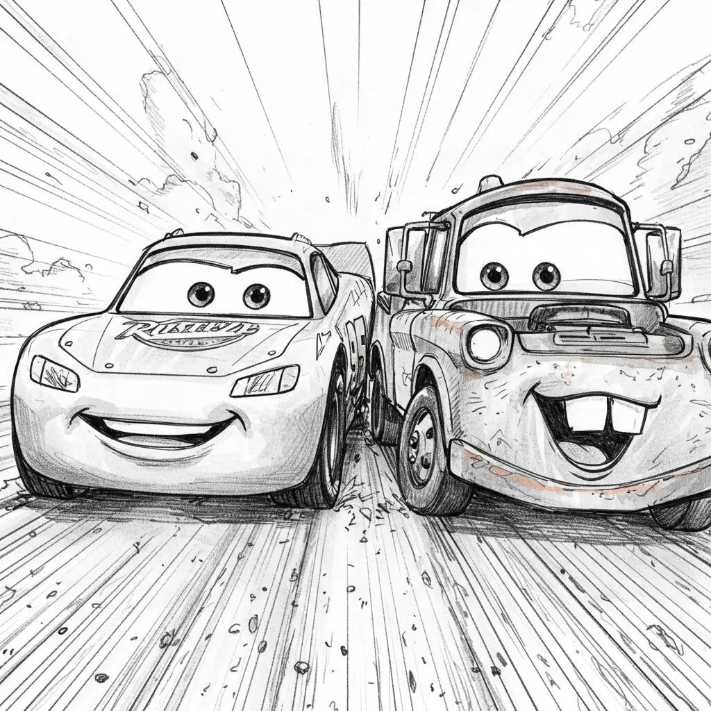 Relâmpago McQueen para colorir — Desenhos incríveis da série Carros