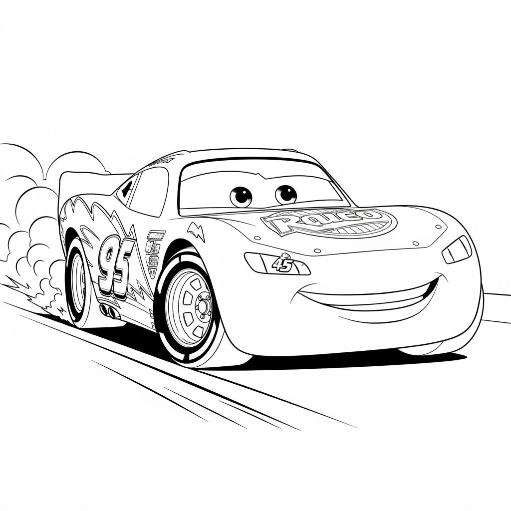 Relâmpago McQueen para colorir — Desenhos incríveis da série Carros