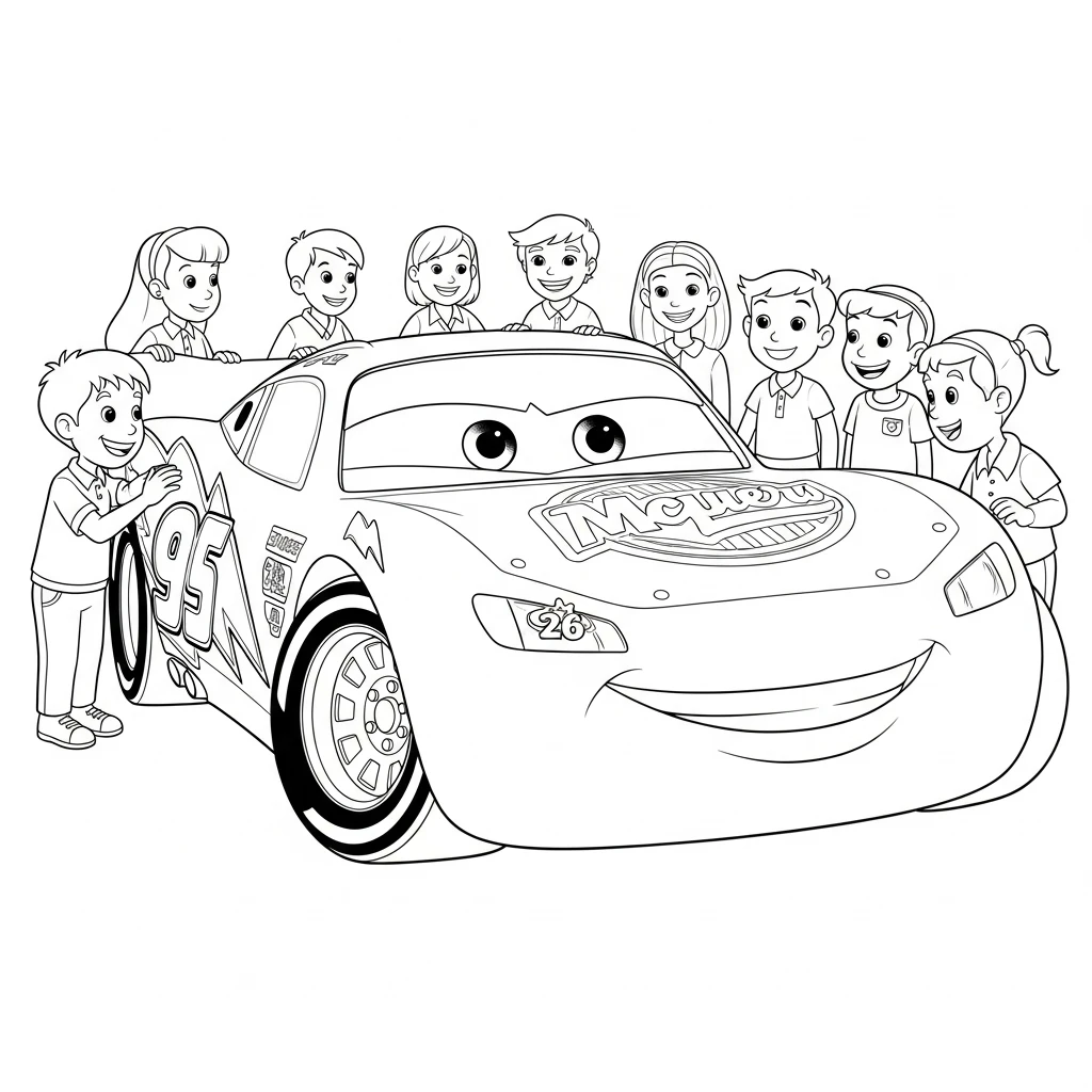 Relâmpago McQueen para colorir — Desenhos incríveis da série Carros