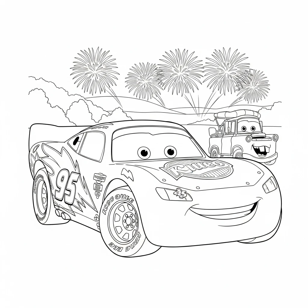 Relâmpago McQueen para colorir — Desenhos incríveis da série Carros