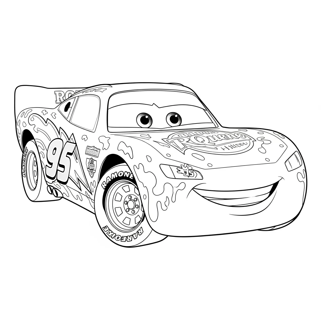 Relâmpago McQueen para colorir — Desenhos incríveis da série Carros