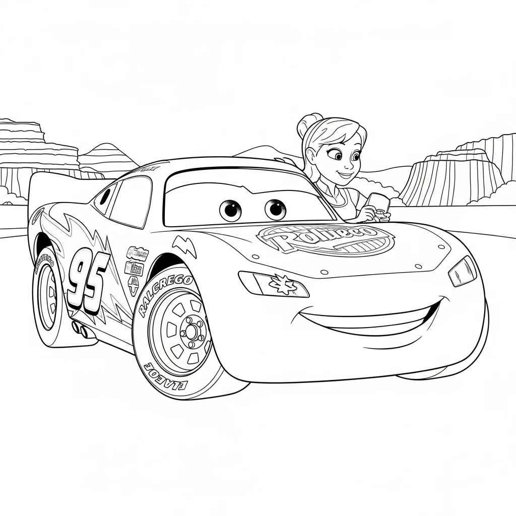 Relâmpago McQueen para colorir — Desenhos incríveis da série Carros