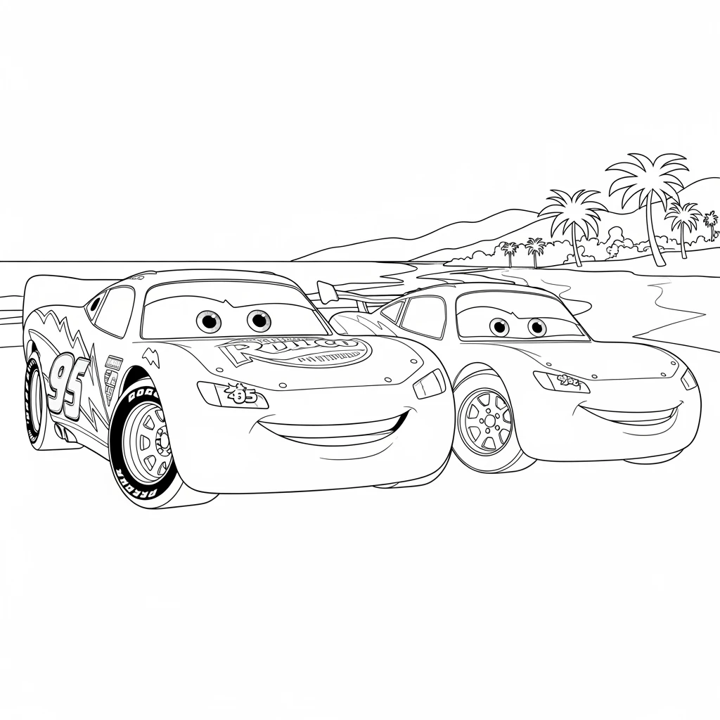 Relâmpago McQueen para colorir — Desenhos incríveis da série Carros