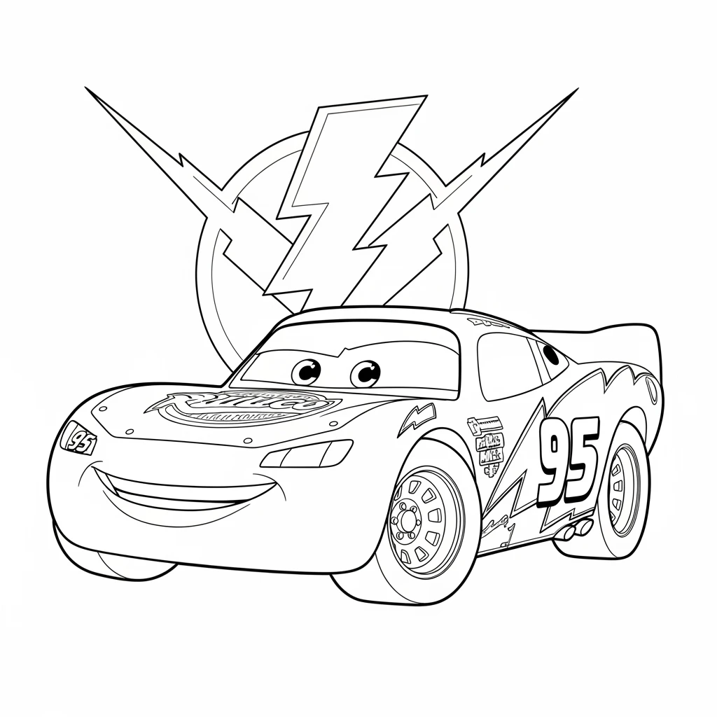 Relâmpago McQueen para colorir — Desenhos incríveis da série Carros