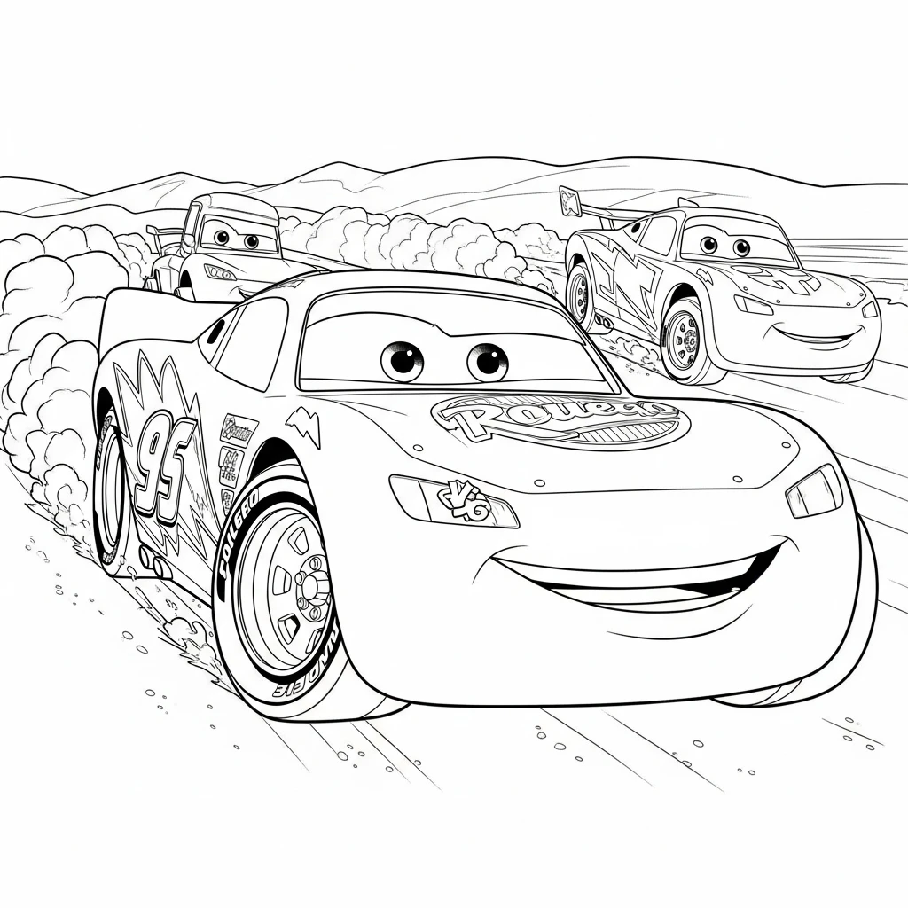 Relâmpago McQueen para colorir — Desenhos incríveis da série Carros