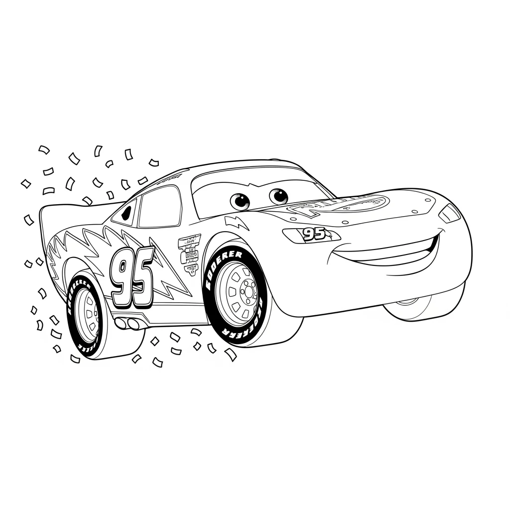 Relâmpago McQueen para colorir — Desenhos incríveis da série Carros