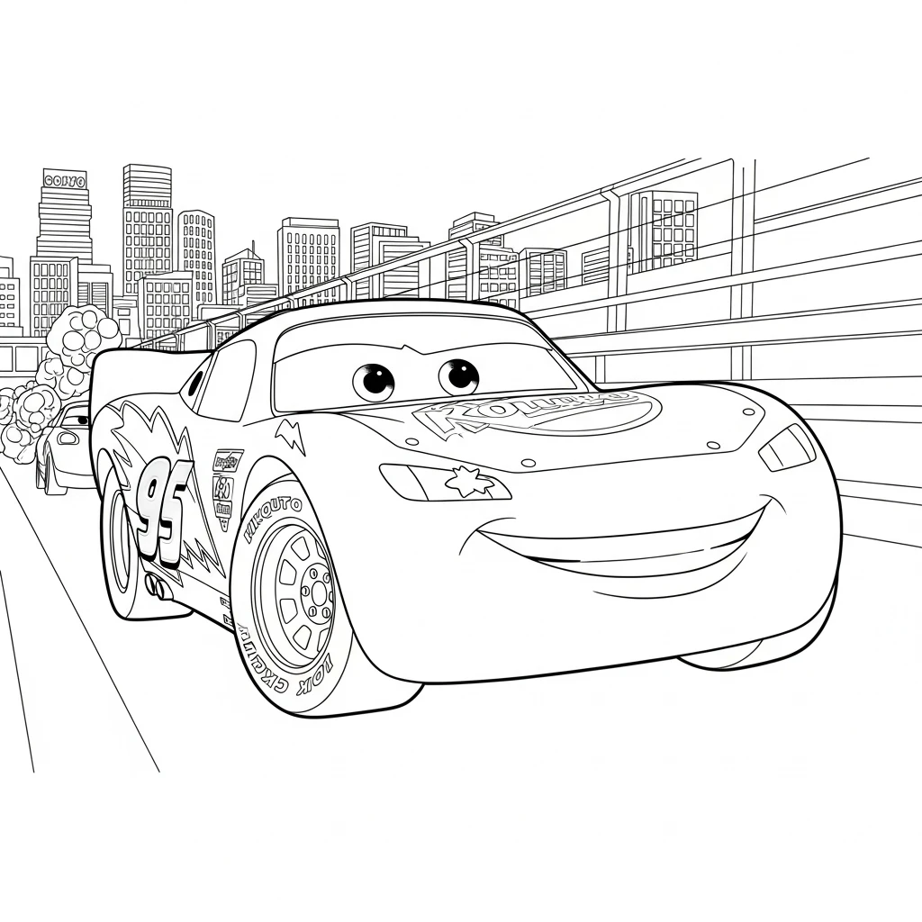 Relâmpago McQueen para colorir — Desenhos incríveis da série Carros