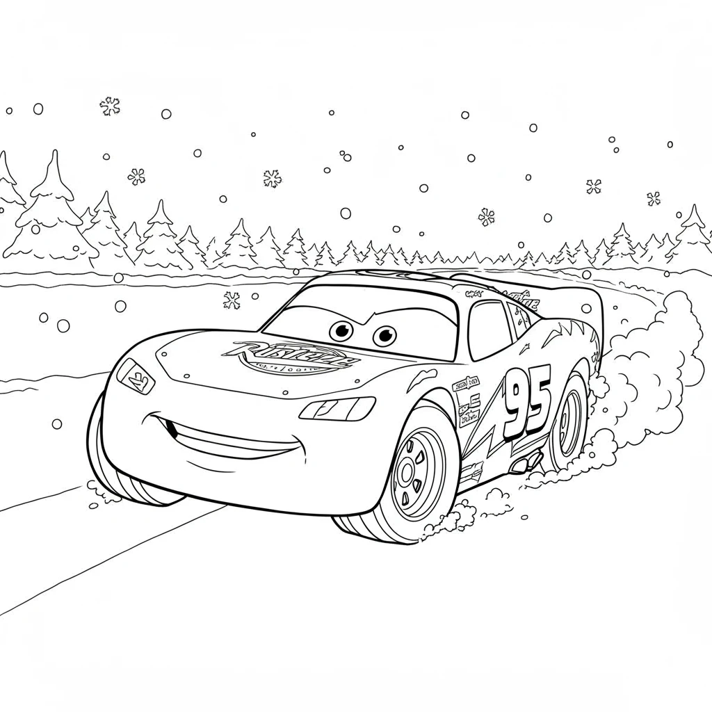Relâmpago McQueen para colorir — Desenhos incríveis da série Carros