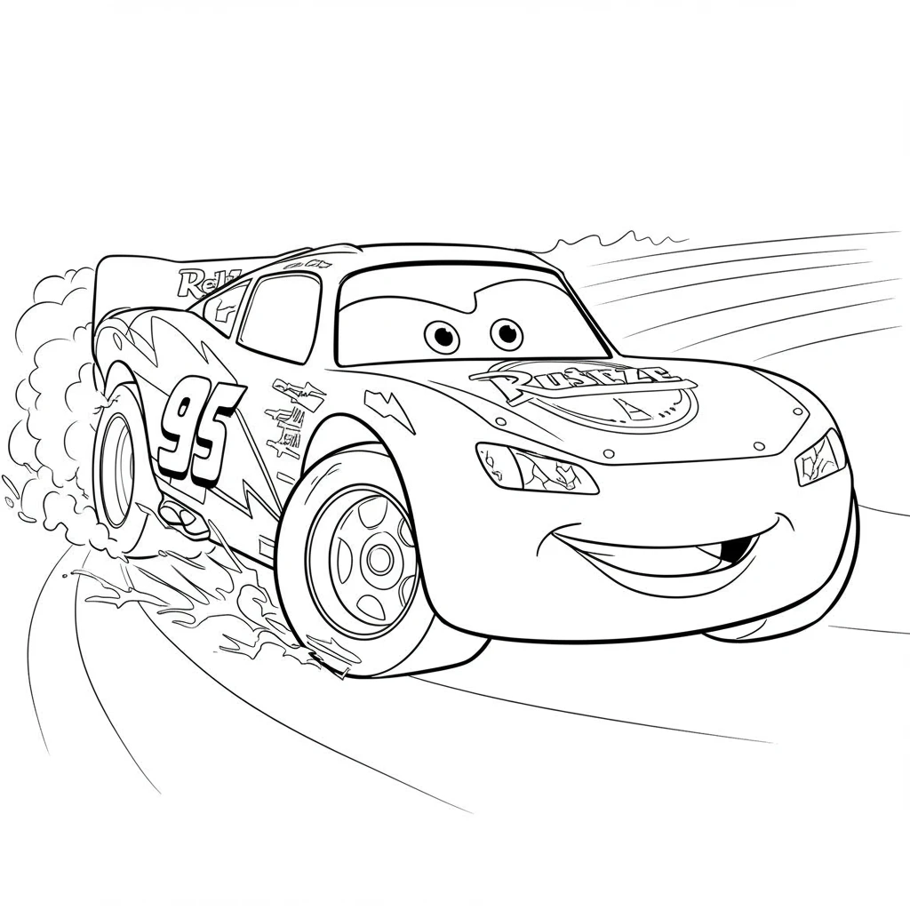 Relâmpago McQueen para colorir — Desenhos incríveis da série Carros