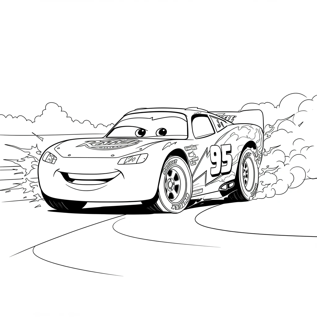 Relâmpago McQueen para colorir — Desenhos incríveis da série Carros