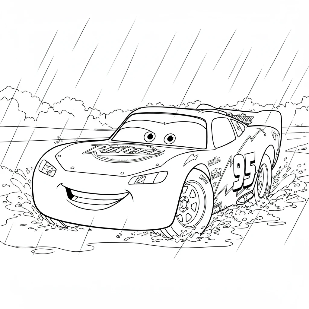 Relâmpago McQueen para colorir — Desenhos incríveis da série Carros