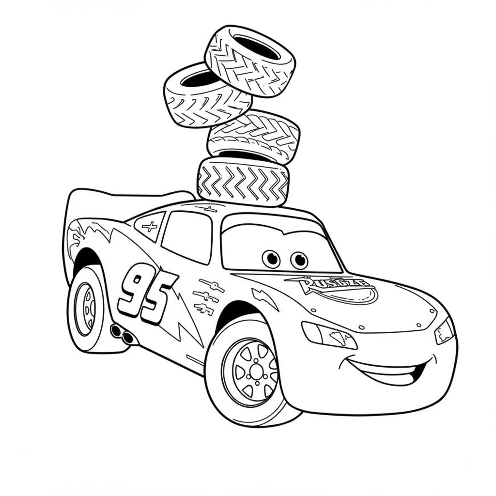 Relâmpago McQueen para colorir — Desenhos incríveis da série Carros