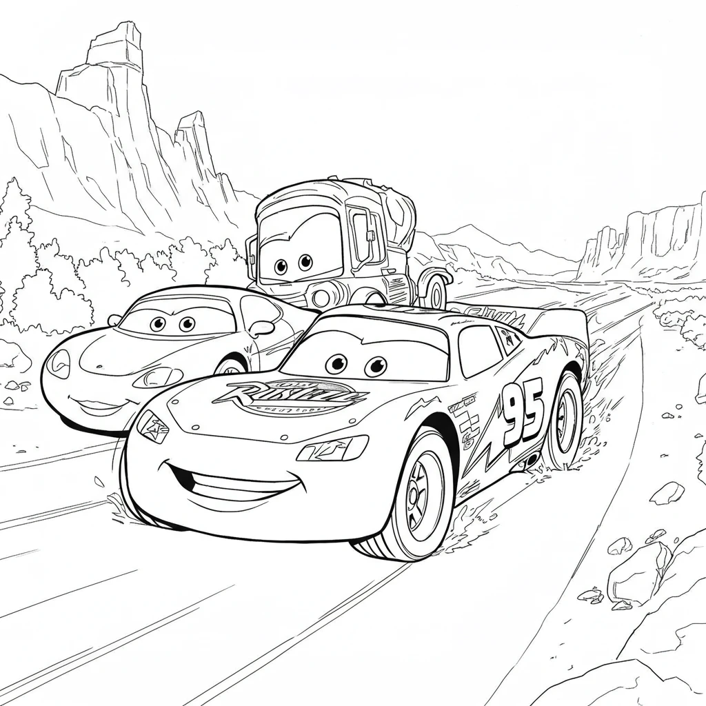 Relâmpago McQueen para colorir — Desenhos incríveis da série Carros