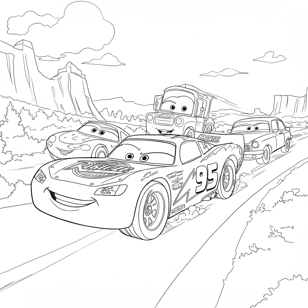 Relâmpago McQueen para colorir — Desenhos incríveis da série Carros