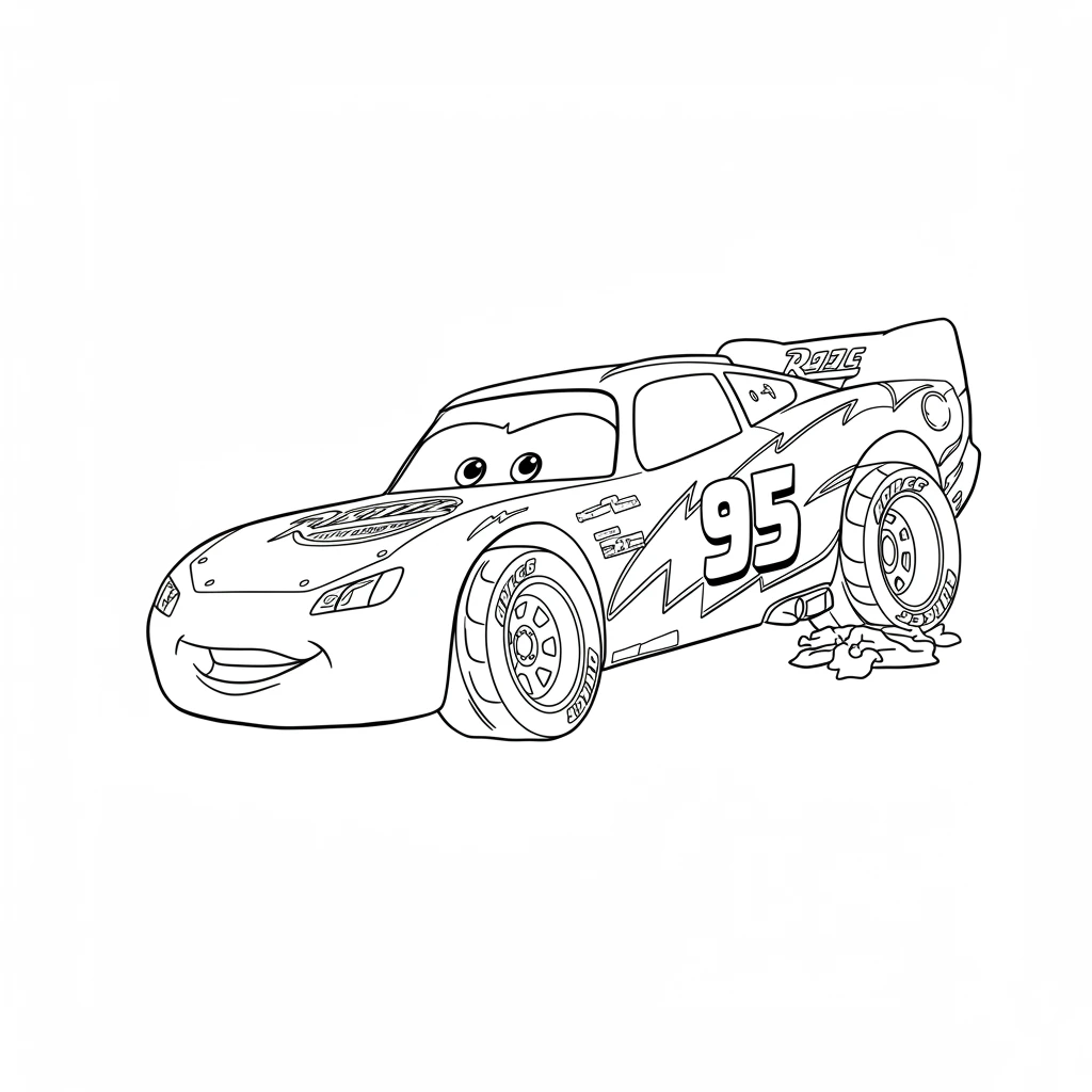 Relâmpago McQueen para colorir — Desenhos incríveis da série Carros
