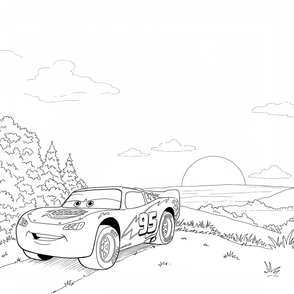 Relâmpago McQueen para colorir — Desenhos incríveis da série Carros