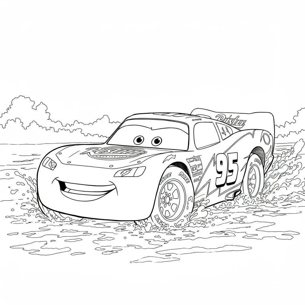 Relâmpago McQueen para colorir — Desenhos incríveis da série Carros