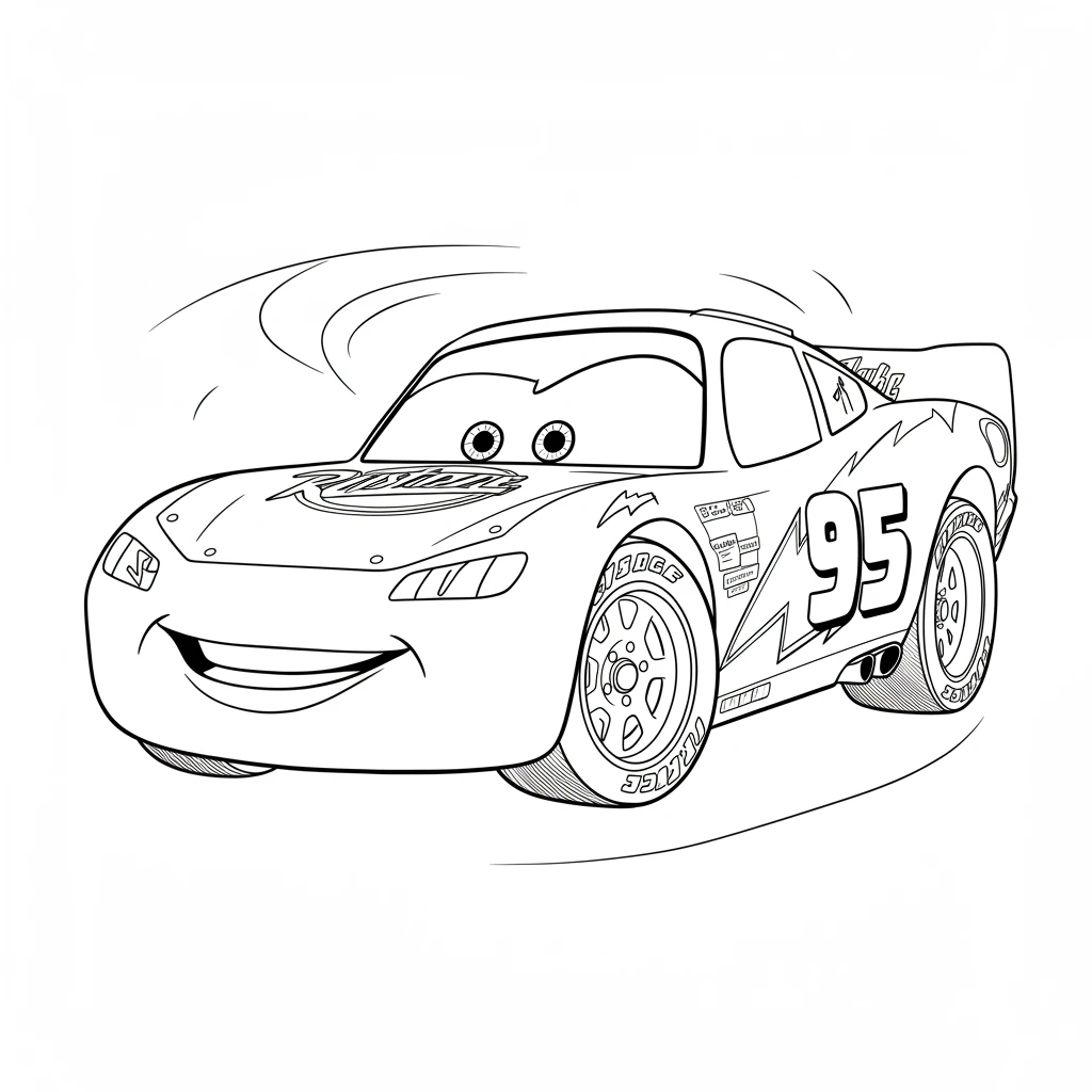 Relâmpago McQueen para colorir — Desenhos incríveis da série Carros