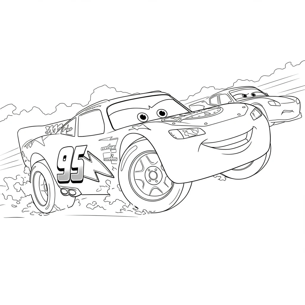 Relâmpago McQueen para colorir — Desenhos incríveis da série Carros