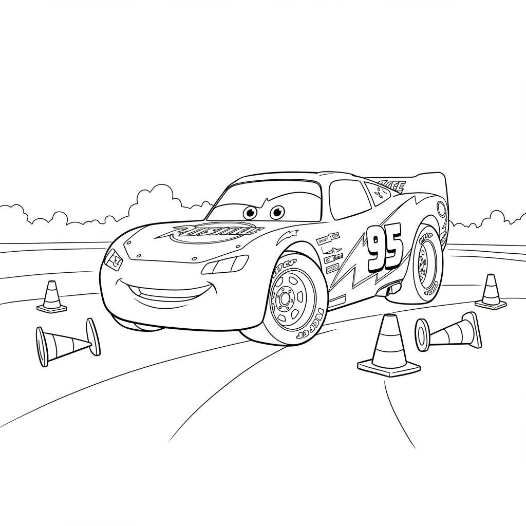 Relâmpago McQueen para colorir — Desenhos incríveis da série Carros