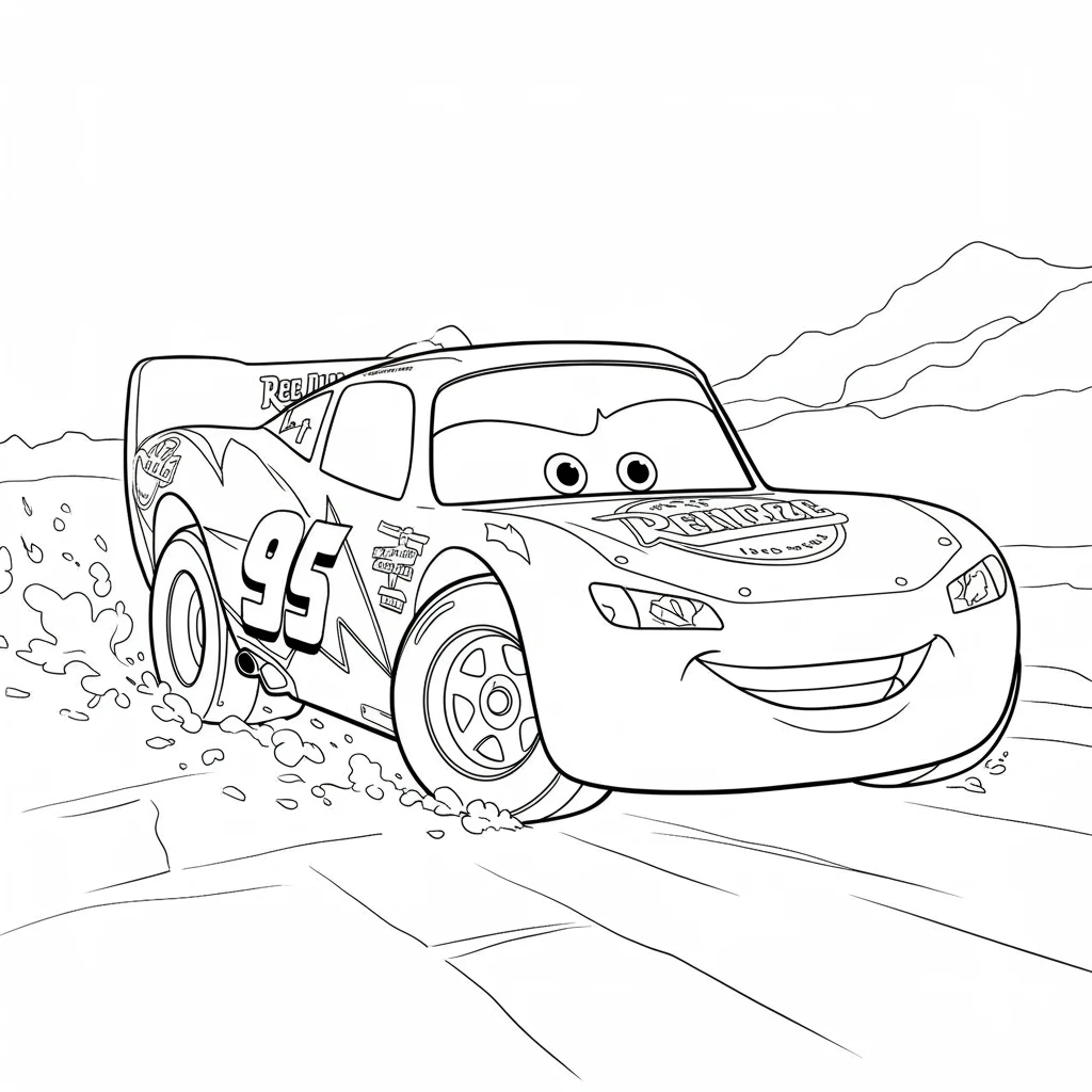 Relâmpago McQueen para colorir — Desenhos incríveis da série Carros