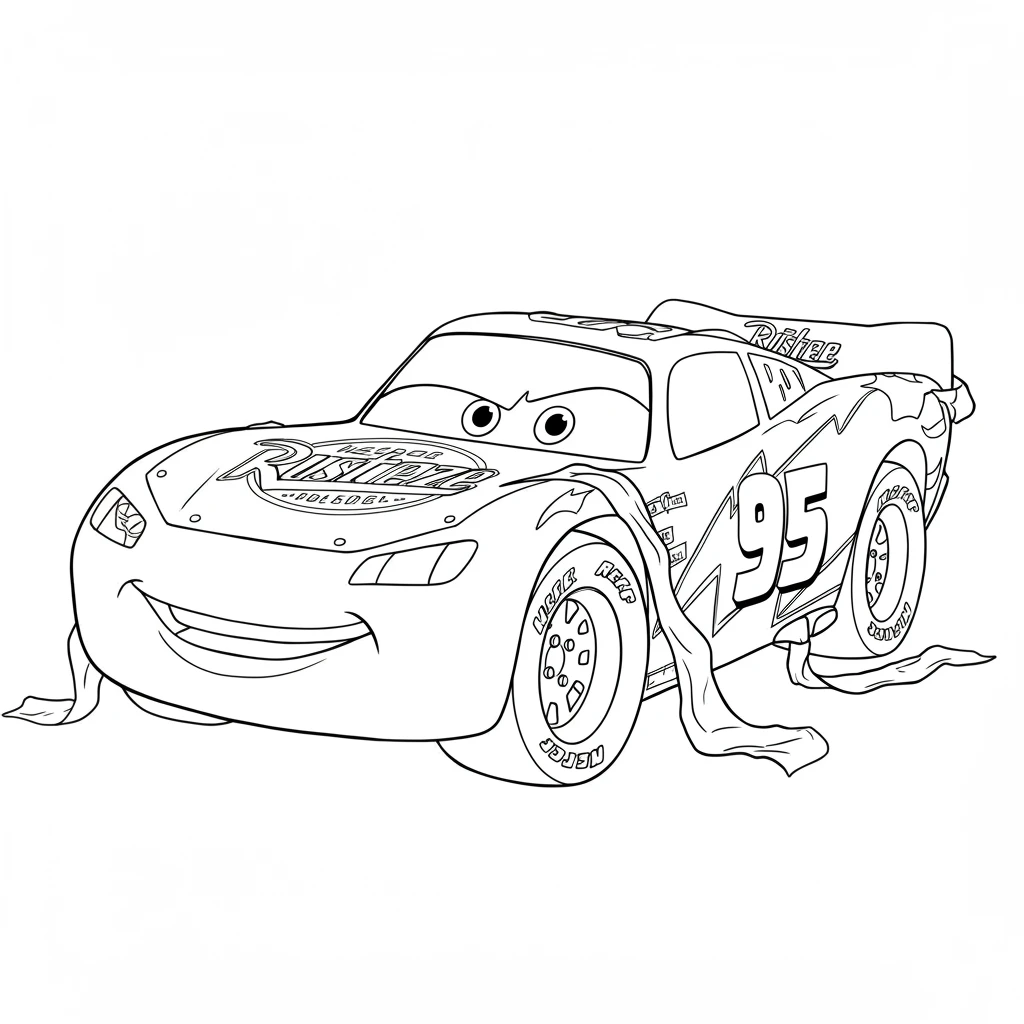 Relâmpago McQueen para colorir — Desenhos incríveis da série Carros
