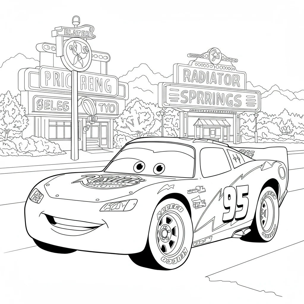 Relâmpago McQueen para colorir — Desenhos incríveis da série Carros