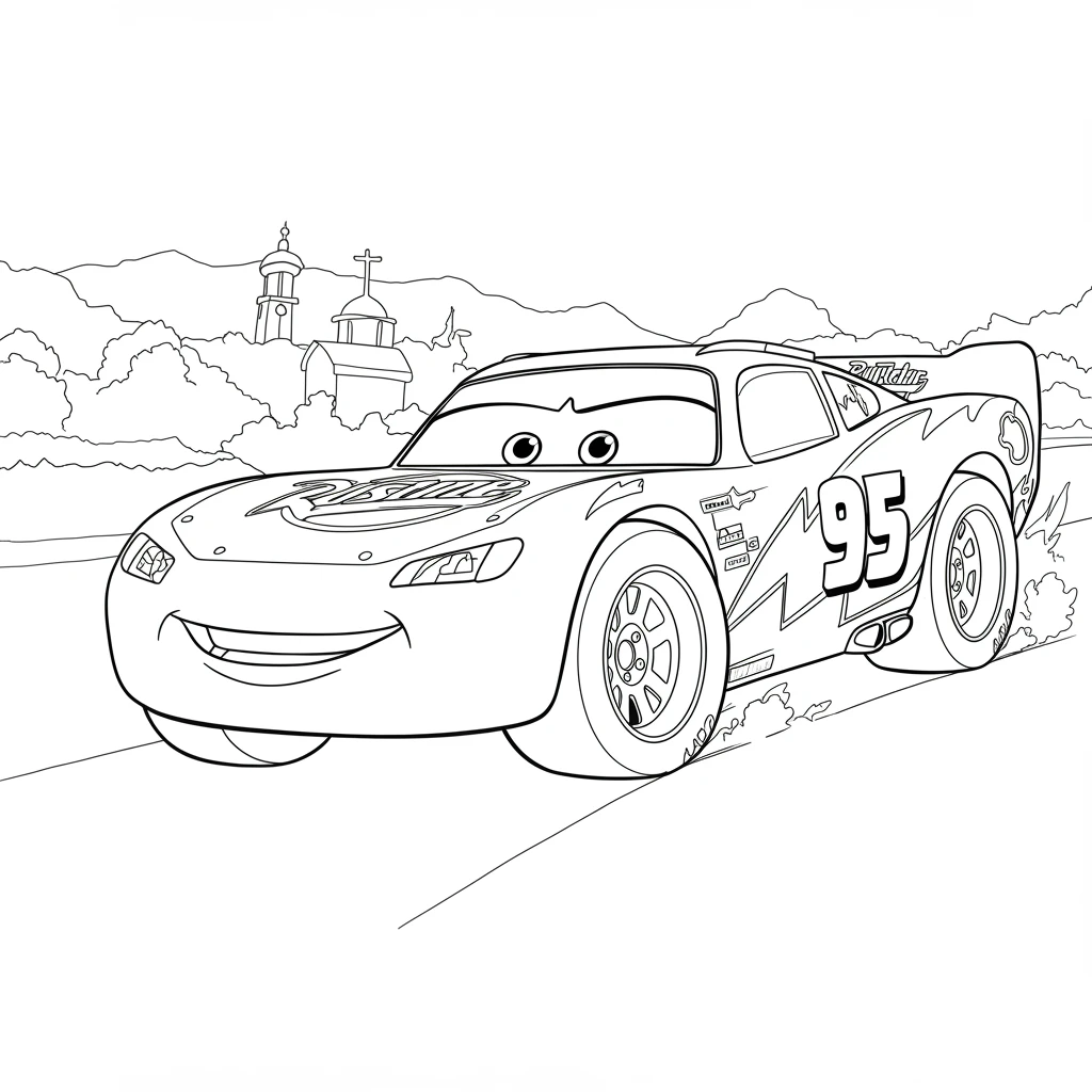 Relâmpago McQueen para colorir — Desenhos incríveis da série Carros