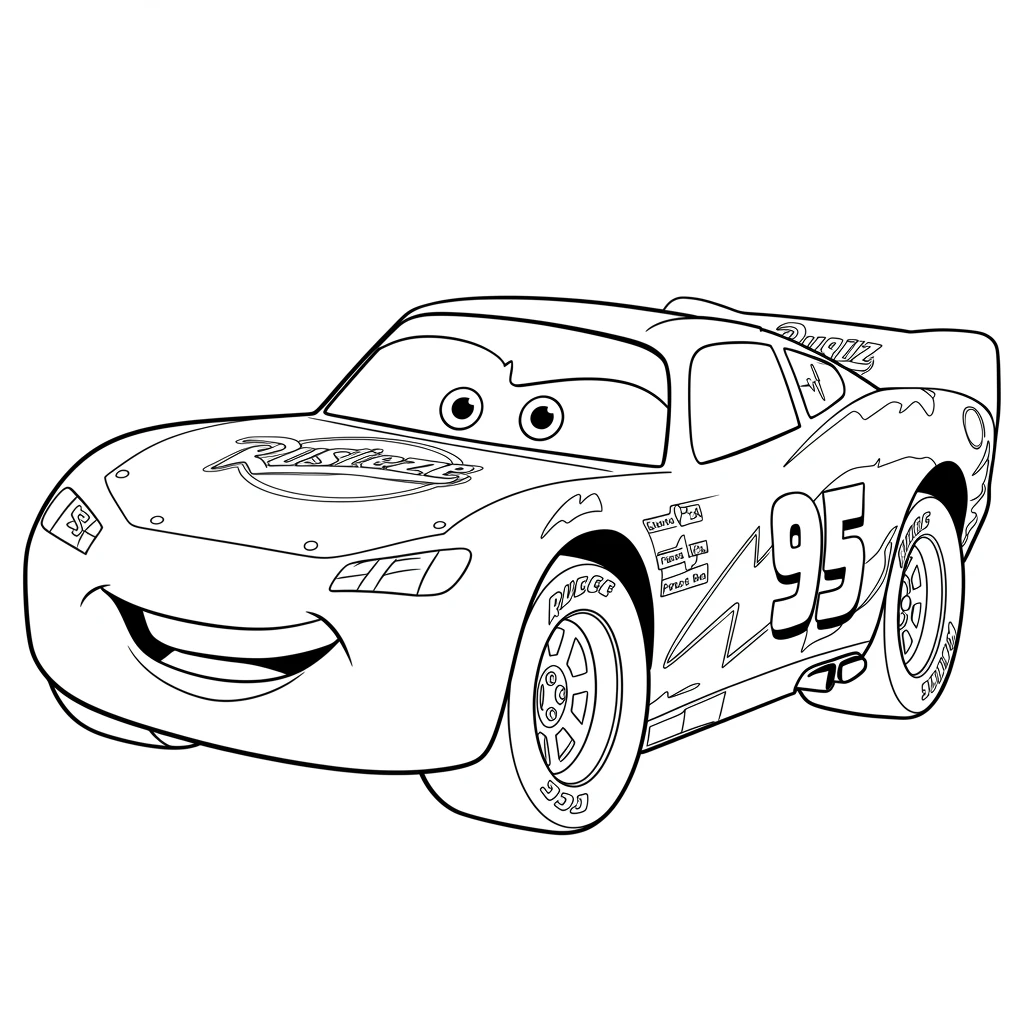 Relâmpago McQueen para colorir — Desenhos incríveis da série Carros