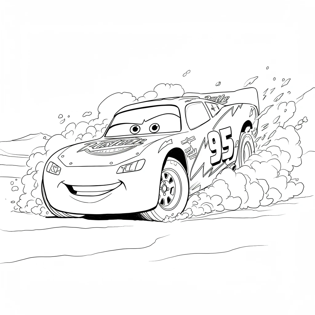 Relâmpago McQueen para colorir — Desenhos incríveis da série Carros