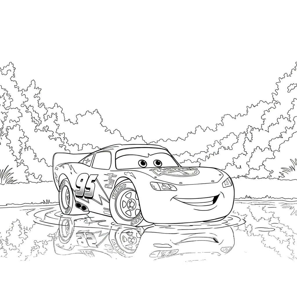 Relâmpago McQueen para colorir — Desenhos incríveis da série Carros