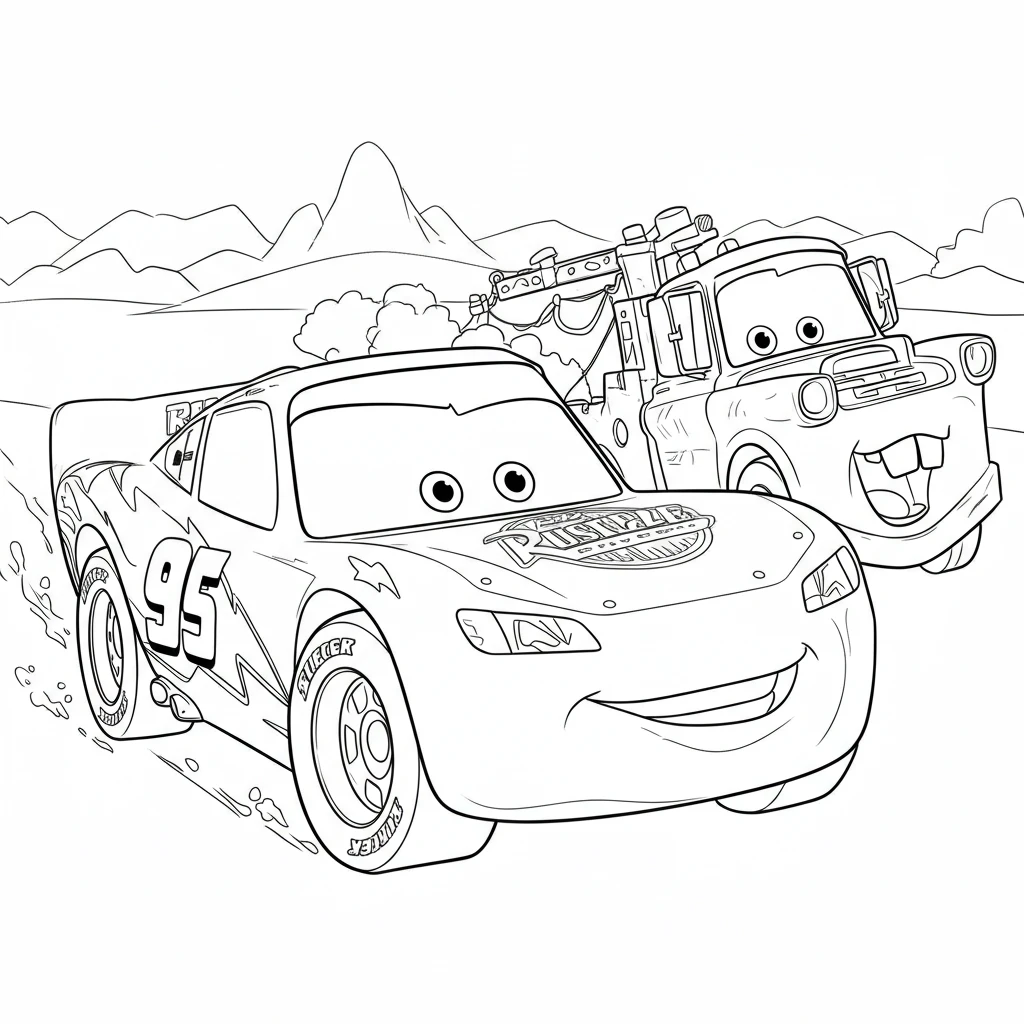 Relâmpago McQueen para colorir — Desenhos incríveis da série Carros