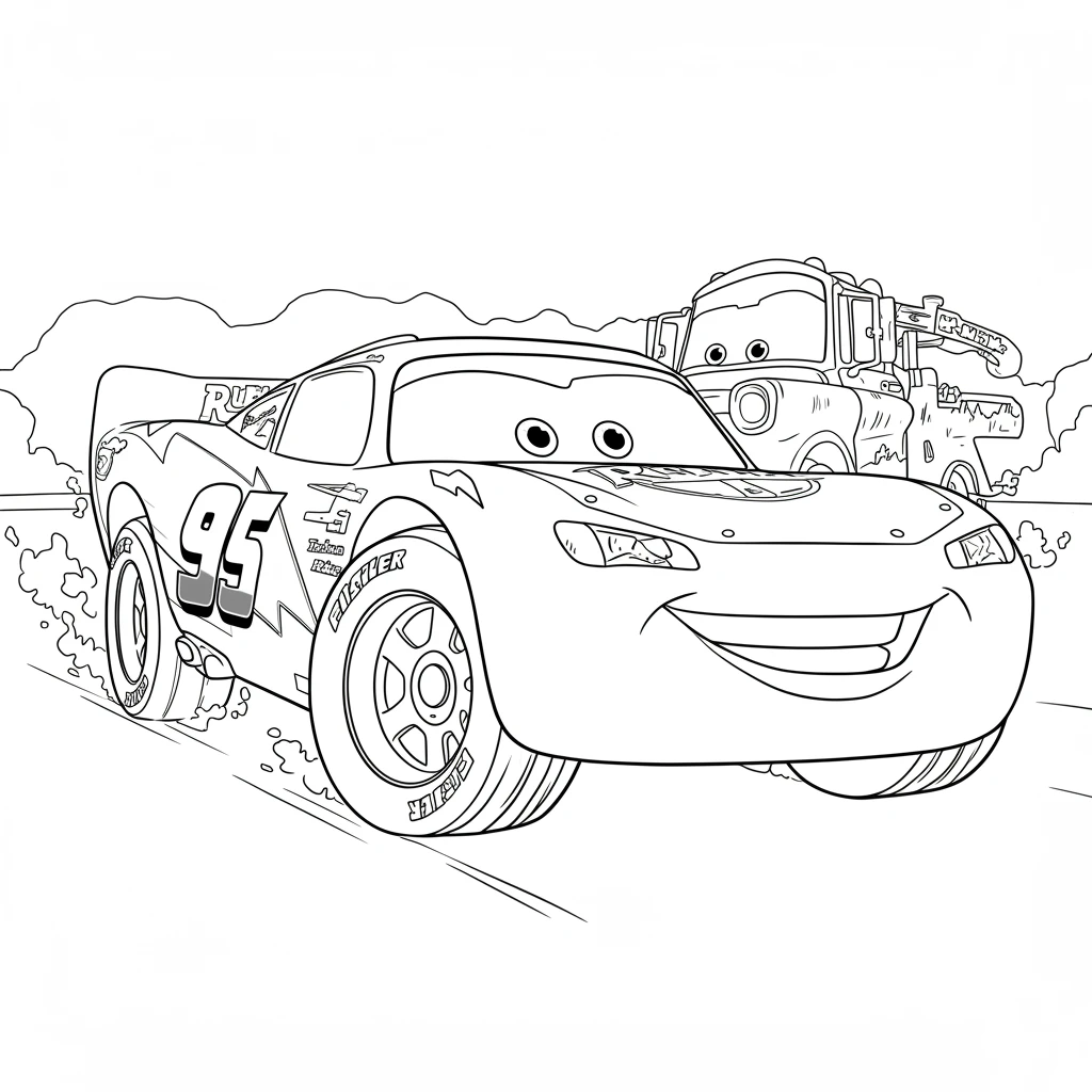 Relâmpago McQueen para colorir — Desenhos incríveis da série Carros