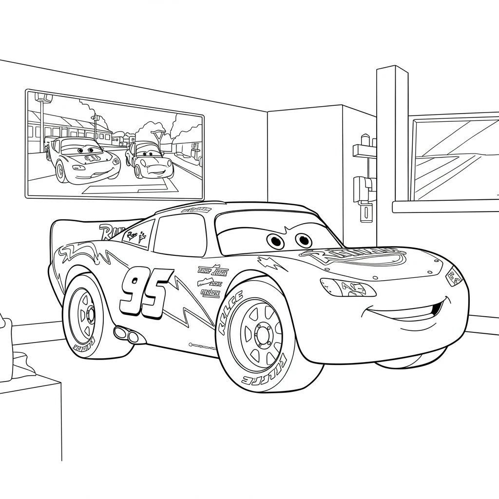 Relâmpago McQueen para colorir — Desenhos incríveis da série Carros